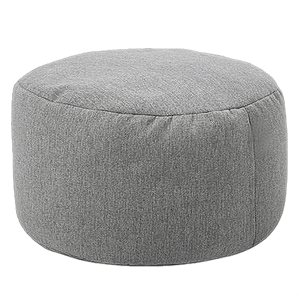 Petit pouf rond gris pour salon