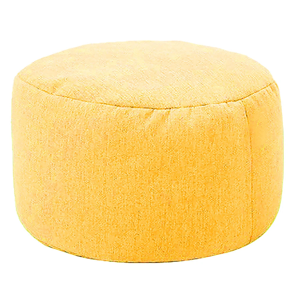 Petit pouf rond jaune pour salon