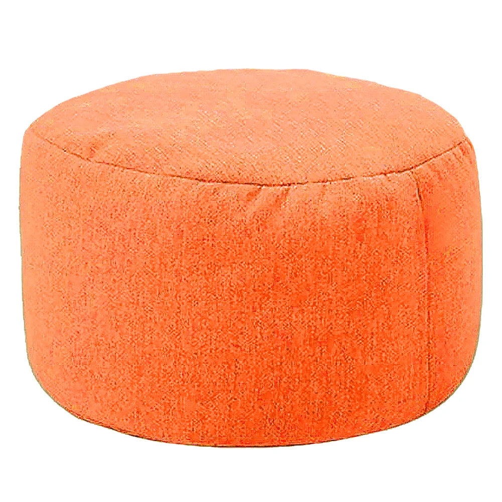 Petit pouf rond orange pour salon
