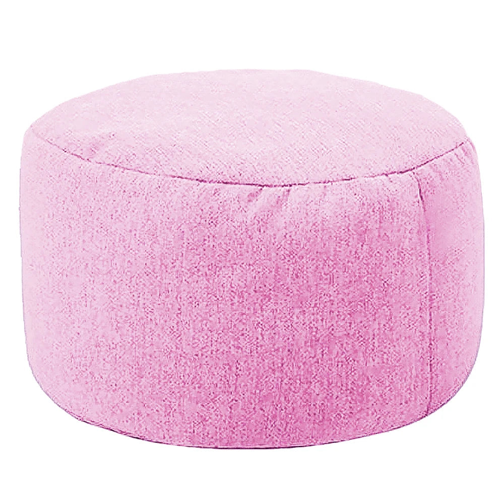 Petit pouf rond rose clair pour salon