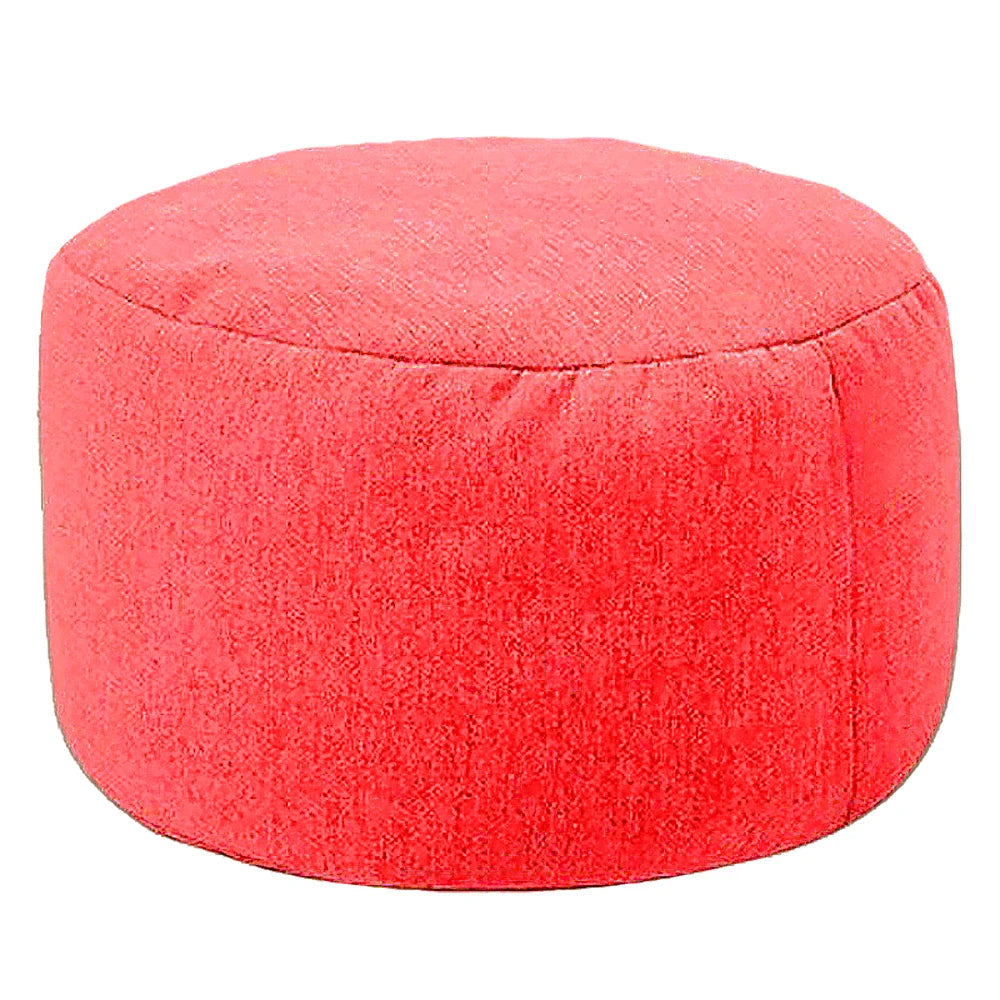 Petit pouf rond rouge pour salon