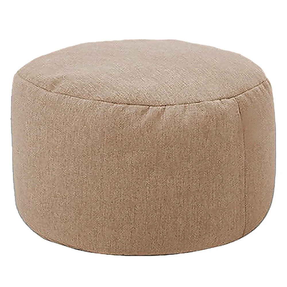 Petit pouf rond taupe pour salon