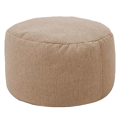 Petit pouf rond taupe pour salon